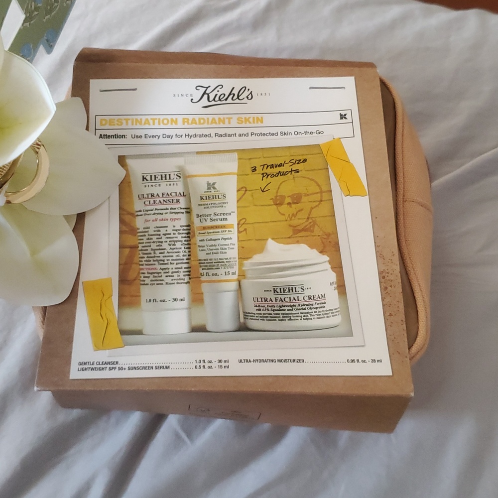 Kiehl's Travel Radiant Skin Set — White, Yellow, Tan
